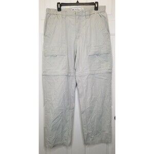 Columbia Pants Mens Large 36 x 30 Khaki Beige Hiking Convertible Zip Off  Cargo
